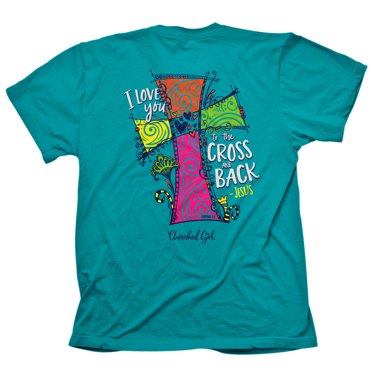 Cherished Girl Womens T Shirt Cross Love Christian Spirit Wear